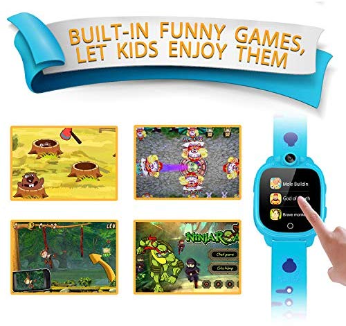 PROGRACE Kids Smart Watch Digital Camera Watch with Games, Music Player, Pedometer Step Count, FM Radios, Flashlights and 1.5 inch Touch LCD for Boys Girls Birthday Blue - Image 6