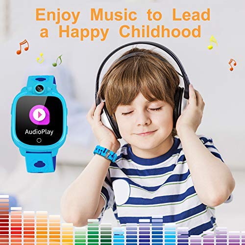 PROGRACE Kids Smart Watch Digital Camera Watch with Games, Music Player, Pedometer Step Count, FM Radios, Flashlights and 1.5 inch Touch LCD for Boys Girls Birthday Blue - Image 4