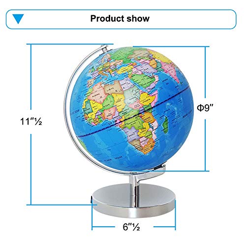 World Globe For School Children Family Light Up Globe for Kids & Adults Interactive Earth Globe Makes Great Educational Toys, Office Supplies, Teacher Desk Décor Educational Tool - Image 3